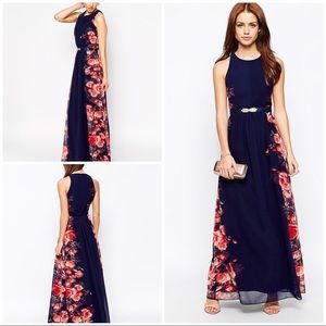 🌸 Little Mistress Petite Navy Floral Maxi Dress🌸
